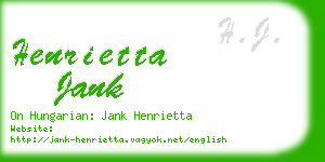 henrietta jank business card